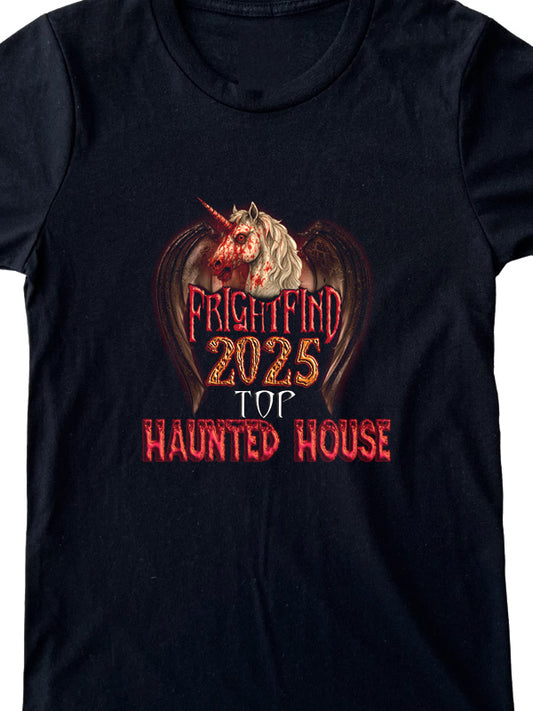 FrightFind 2025 Top Haunted Houses T-Shirt - Halloween