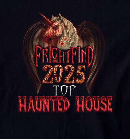 FrightFind 2025 Top Haunted Houses T-Shirt - Halloween