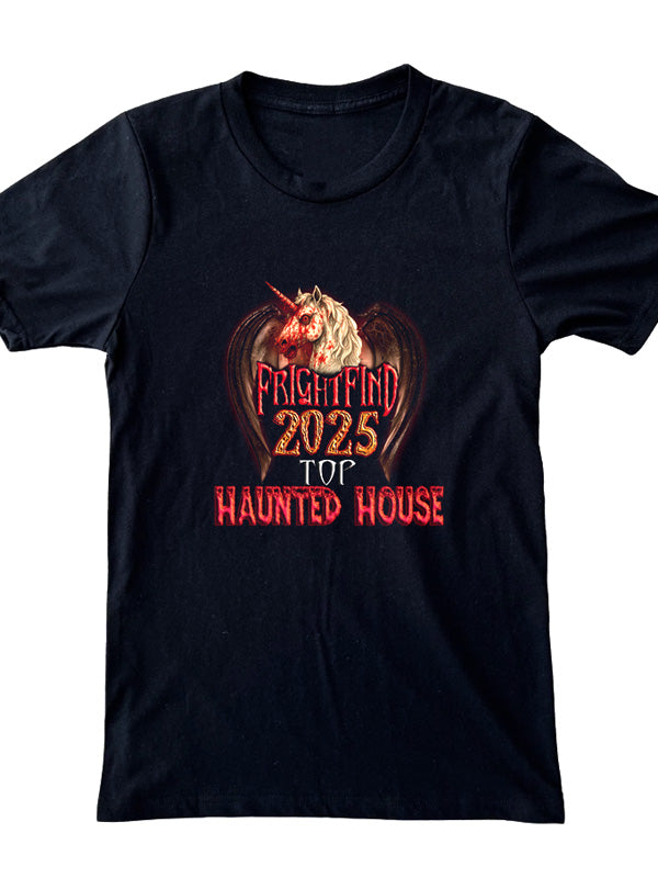 FrightFind 2025 Top Haunted Houses T-Shirt - Halloween