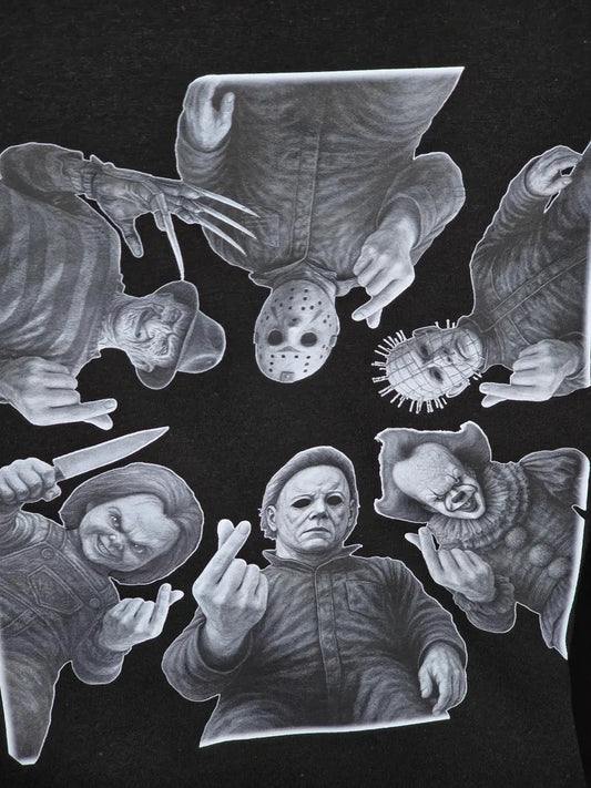 Horror Ledgends/Masters Unite Black/White - Halloween T-Shirt